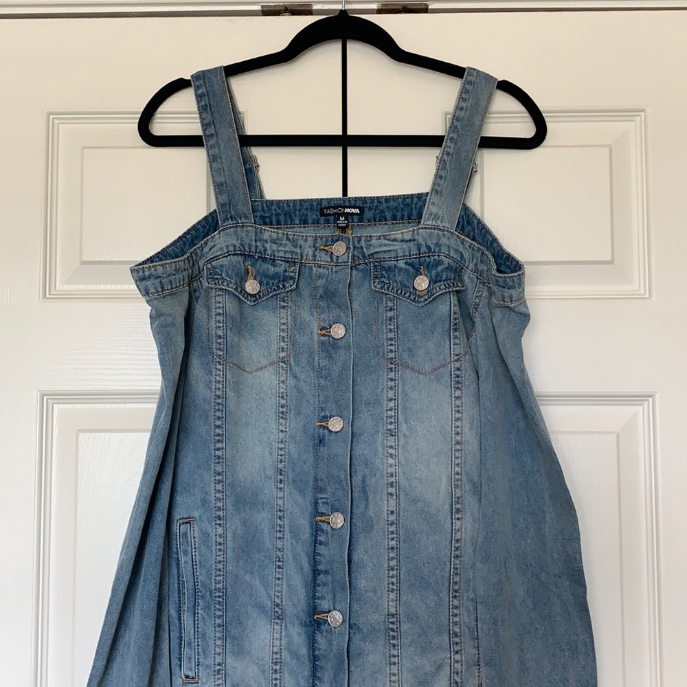 Fashion Nova Denim Blue Jean Mini Dress